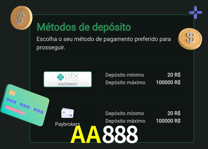 O cassino AA888bet oferece uma grande variedade de métodos de pagamento
